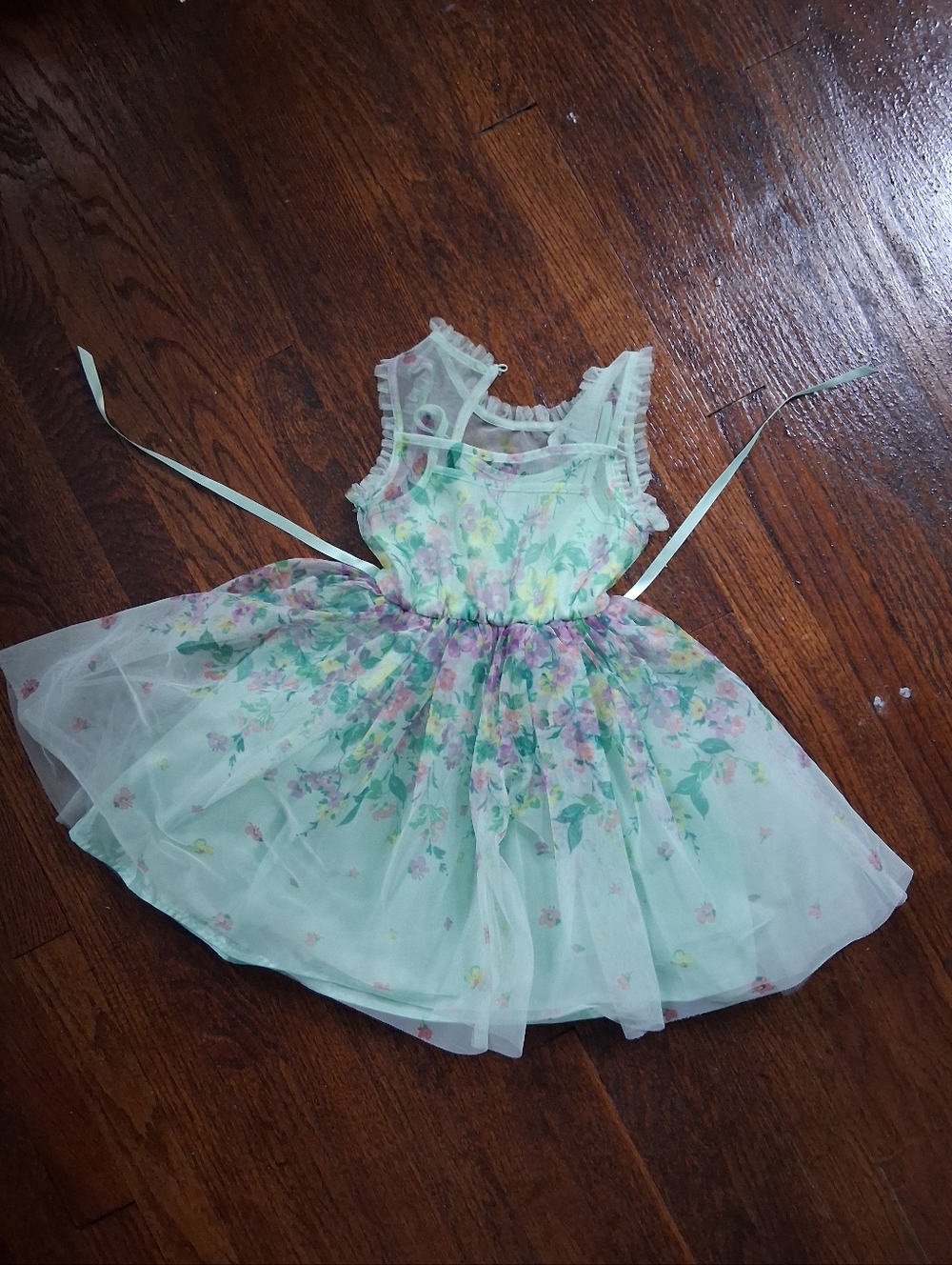 Size 5t lilt Mint Floral Tulle Dress
